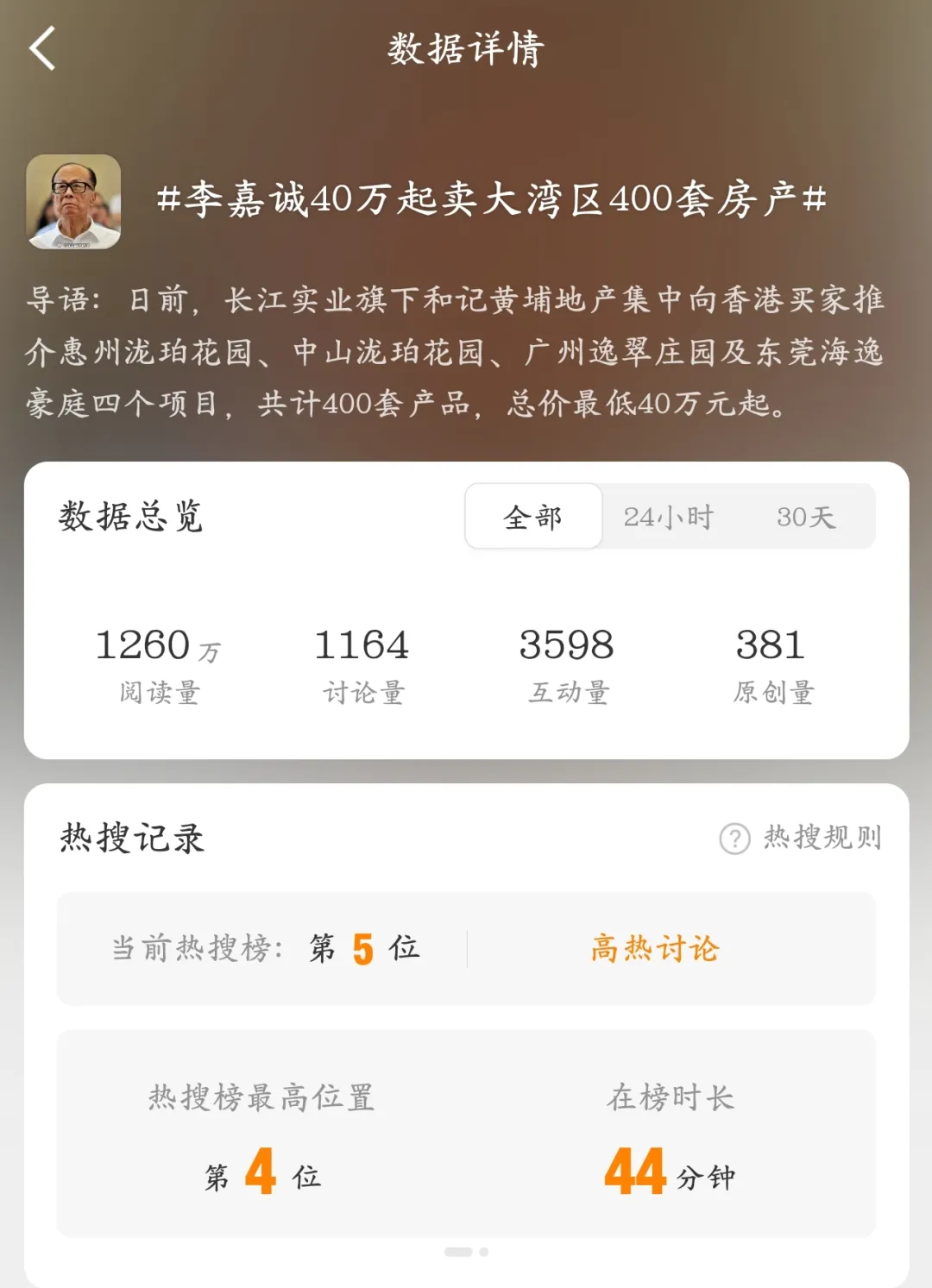 李嘉诚旗下和黄大湾区推400套房源 最低40万/套吸引港人北上置业 - 图片 3