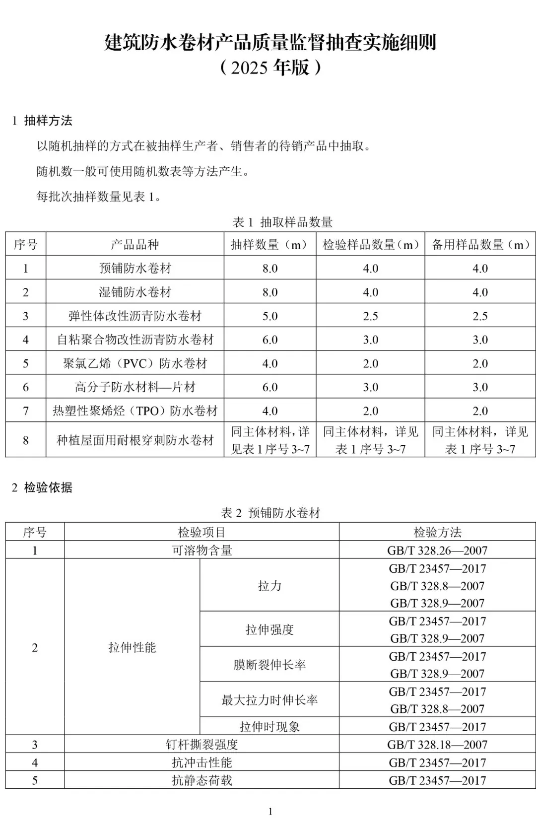2025版建筑防水卷材抽检细则发布 明确八大类检验标准 - 图片 3
