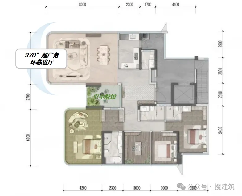 全景舱户型从豪宅向多元面积段渗透成设计创新方向 - 图片 8