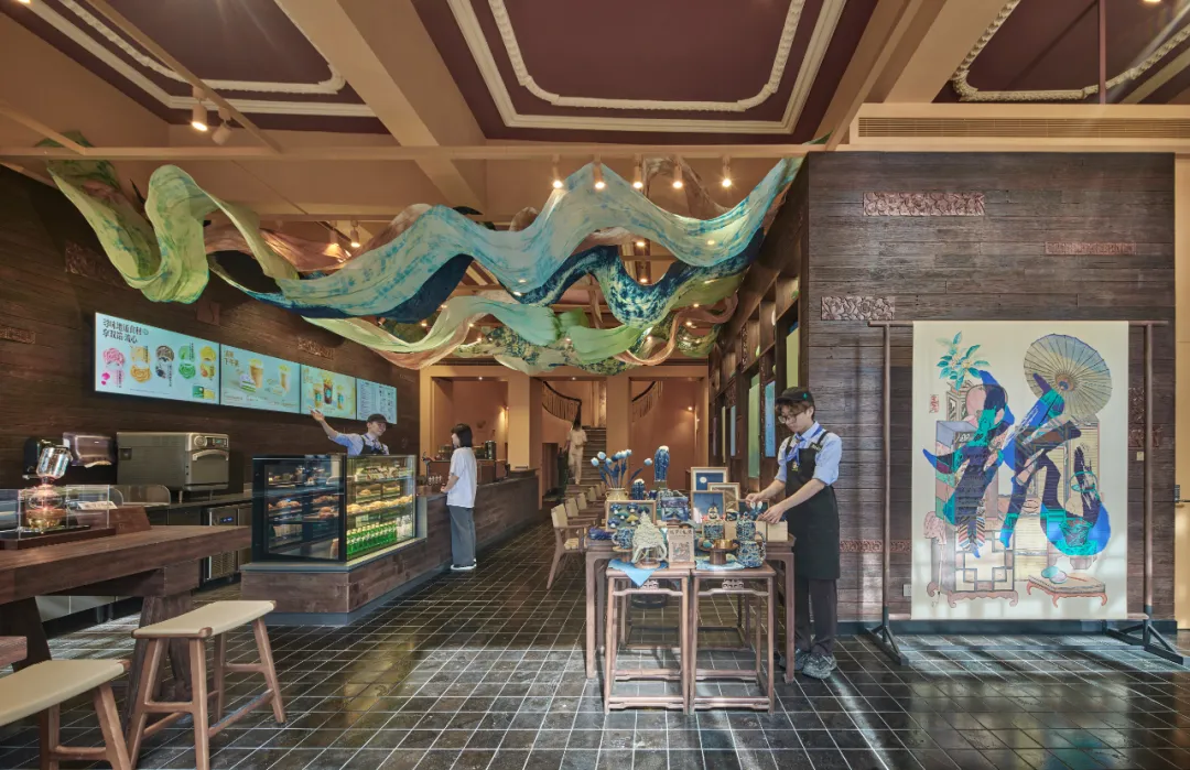 星巴克杭州河坊街非遗店：百年建筑+杭罗的设计新玩法 - 图片 5
