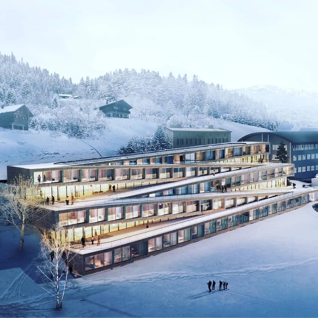 无边泳池“叠叠乐”、酷跑滑雪通道,酒店建筑可以这么有趣 - 图片 5