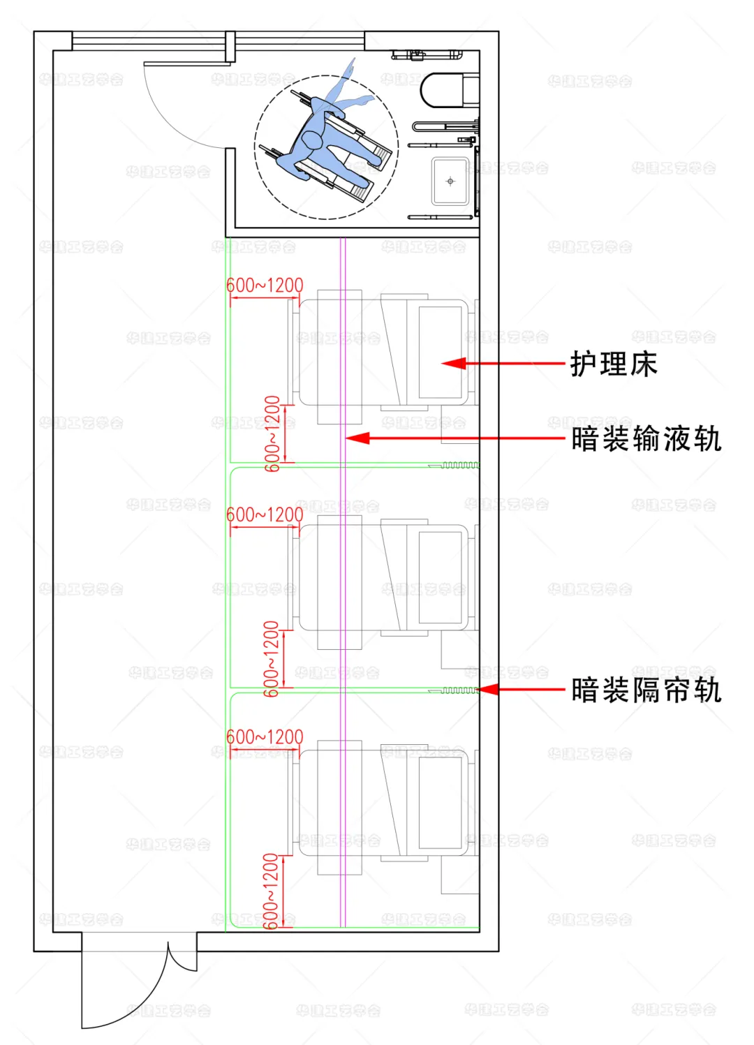病房嵌入式轨道通用施工图 - 图片 5