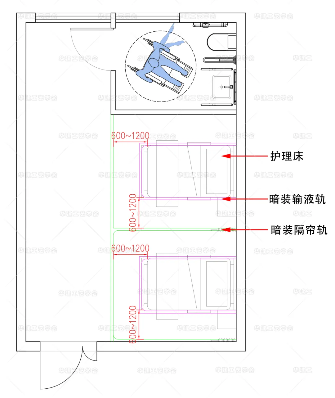 病房嵌入式轨道通用施工图 - 图片 6