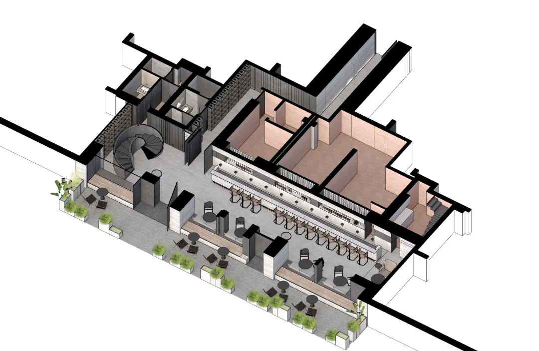 太原首家收藏级威士忌酒吧改造：混凝土分层破裙楼限制 - 图片 6
