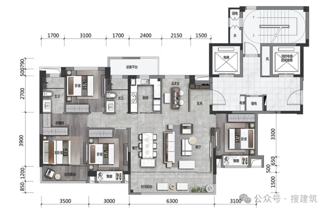 契税新政后139㎡户型成卷王，空间超配设计引设计师参考 - 图片 5