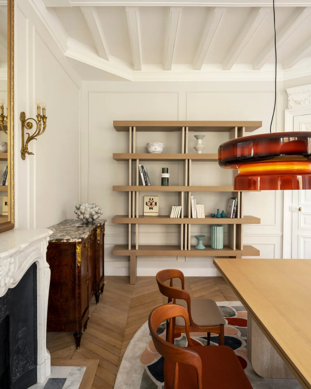 巴黎130㎡复古公寓火了！复古现代色彩融合太绝 - 图片 5