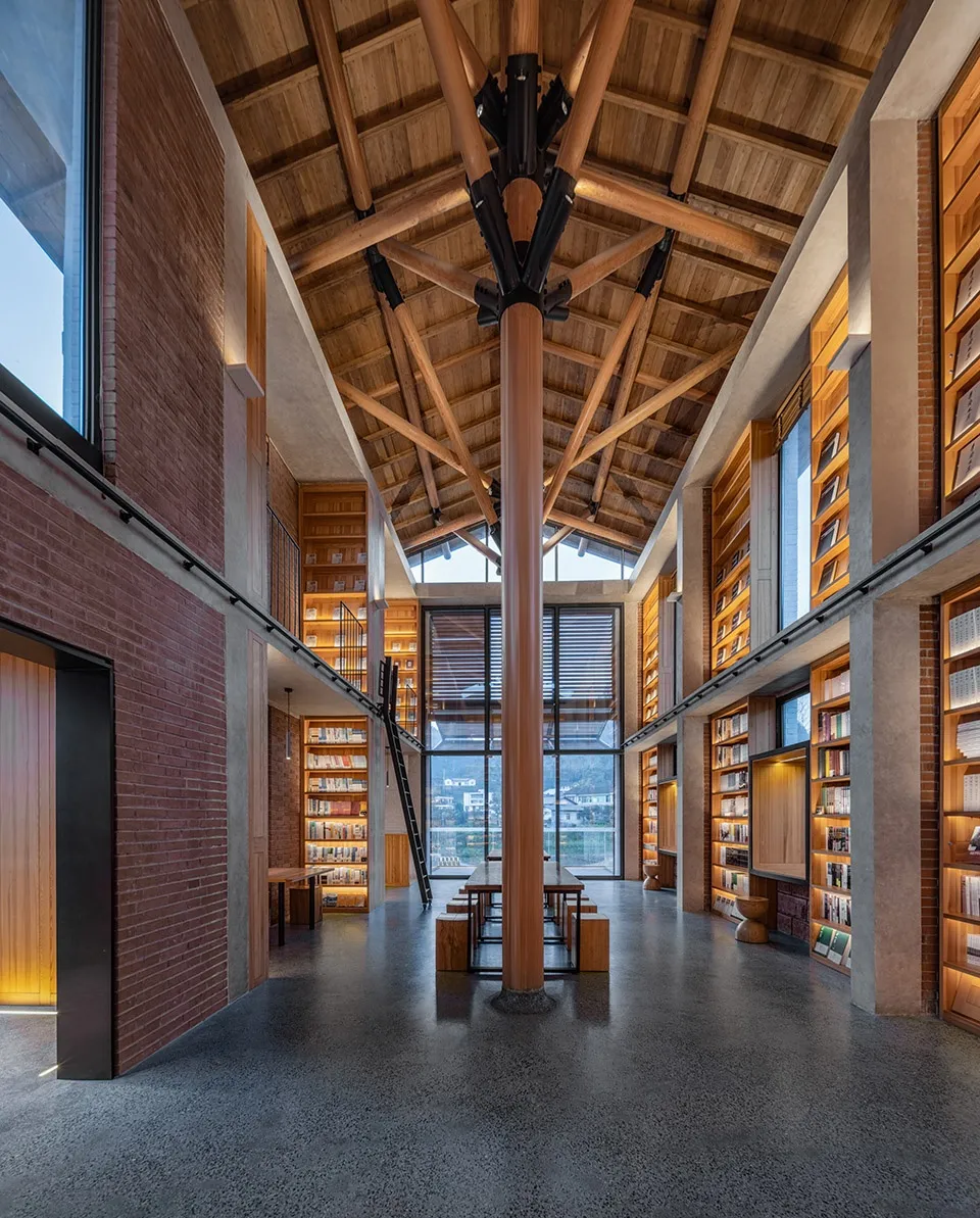 宜宾安石乡村书局改造用“大树”结构造景观阅读空间 - 图片 7