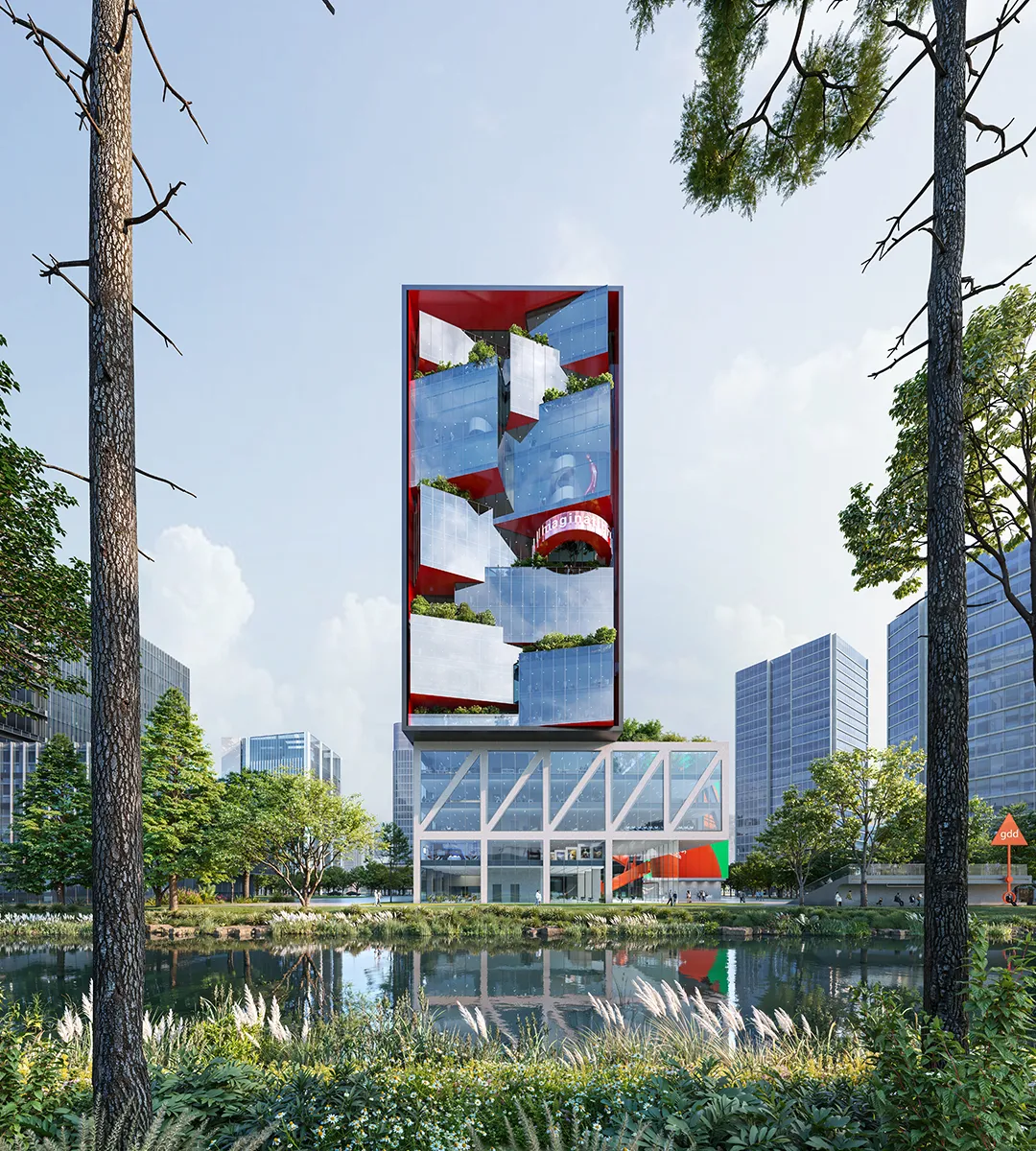 杭州在建总部楼以“立体森林”破办公建筑冰冷感 - 图片 1